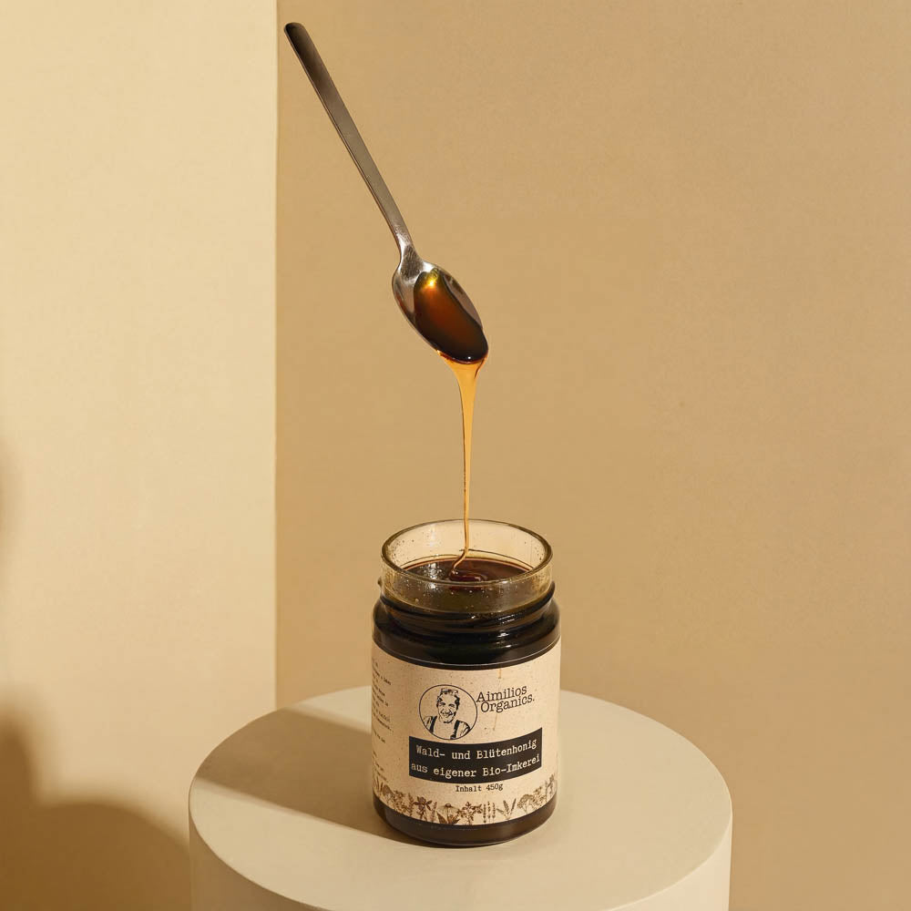 Aimilios Organics – Edelhonig aus Prespa | Kastanie & Eiche | Bio-Qualität 450g