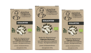 3er Pack: Bio Gigantes getrocknet (weiße Bio Riesenbohnen) 3x 400g - Aimilios Organics