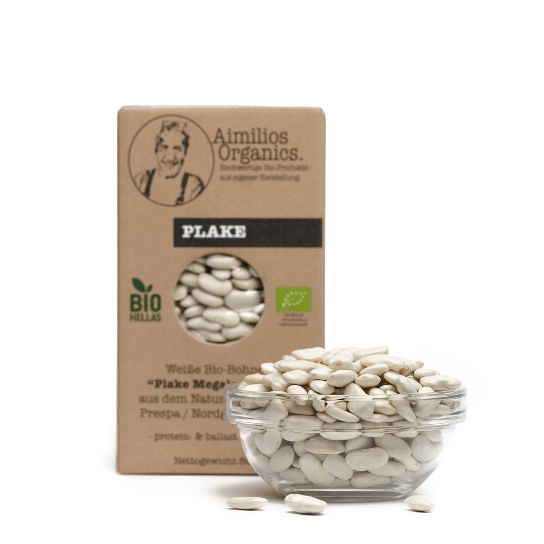 Bio Plake getrocknet (weiße flache Bio Bohnen) 500g - Aimilios Organics