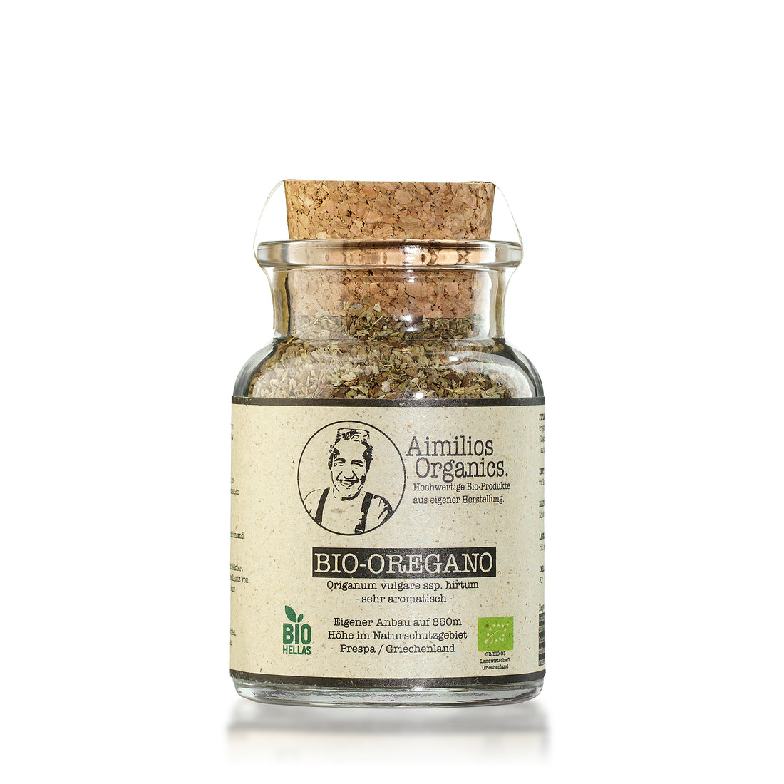 Bio Oregano im Glas (30g) - Origanum vulgare spp. Hirtum - sehr intensiv - Aimilios Organics