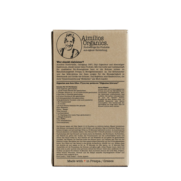 3er Pack: Bio Gigantes getrocknet (weiße Bio Riesenbohnen) 3x 400g - Aimilios Organics