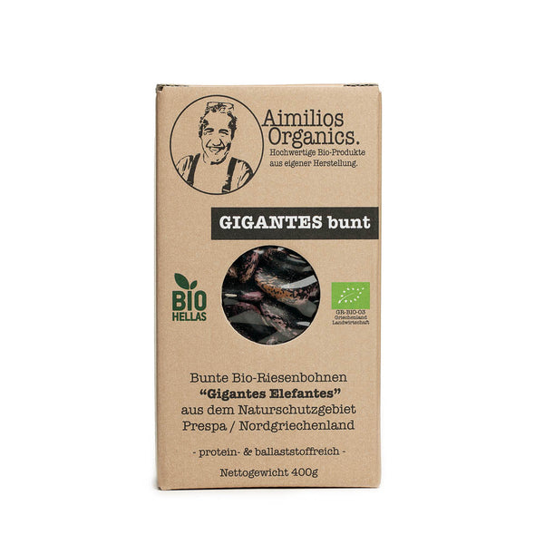 Bio Gigantes bunt (bunte Bio Riesenbohnen) 400g - Aimilios Organics