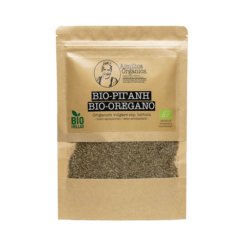 Bio Oregano im Nachfüllbeutel (100g) - Origanum vulgare spp. Hirtum - sehr intensiv - Premium Qualität - Aimilios Organics