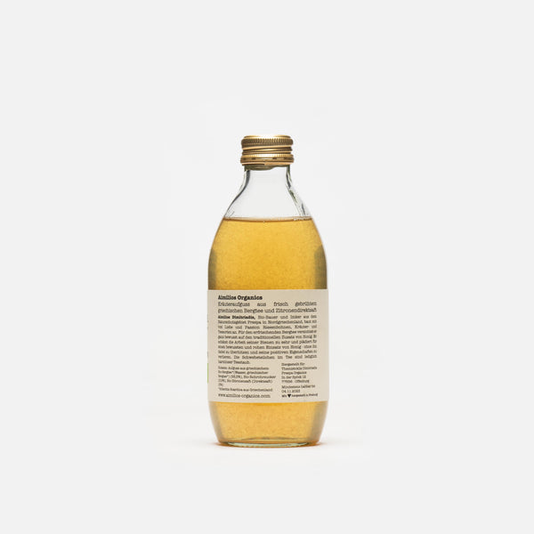 Produktfoto (hinten) Aimilios Organics Berg-Eistee in der 0,33l Flasche